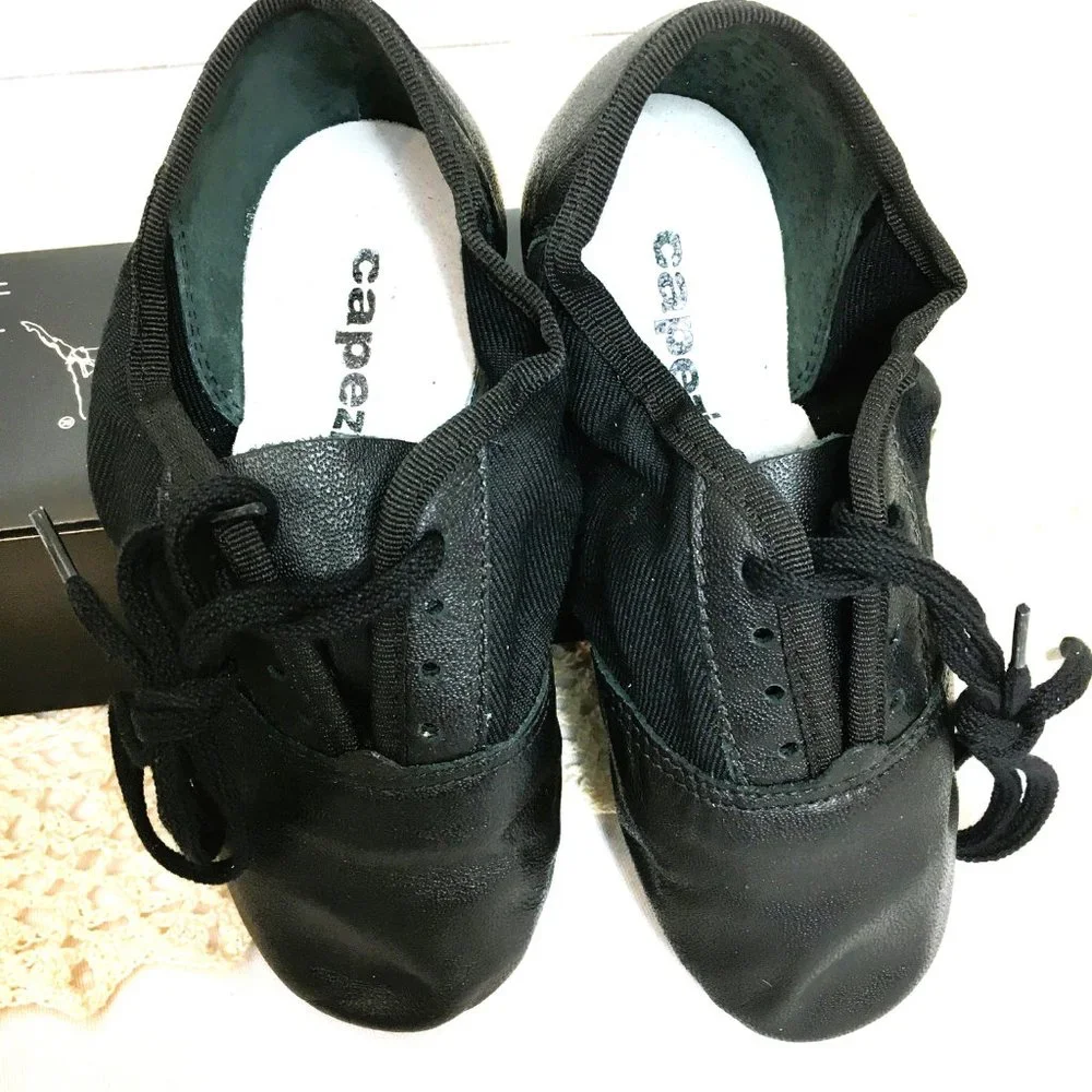 Capezio Black Kids Dance Jazz Shoes with Laces